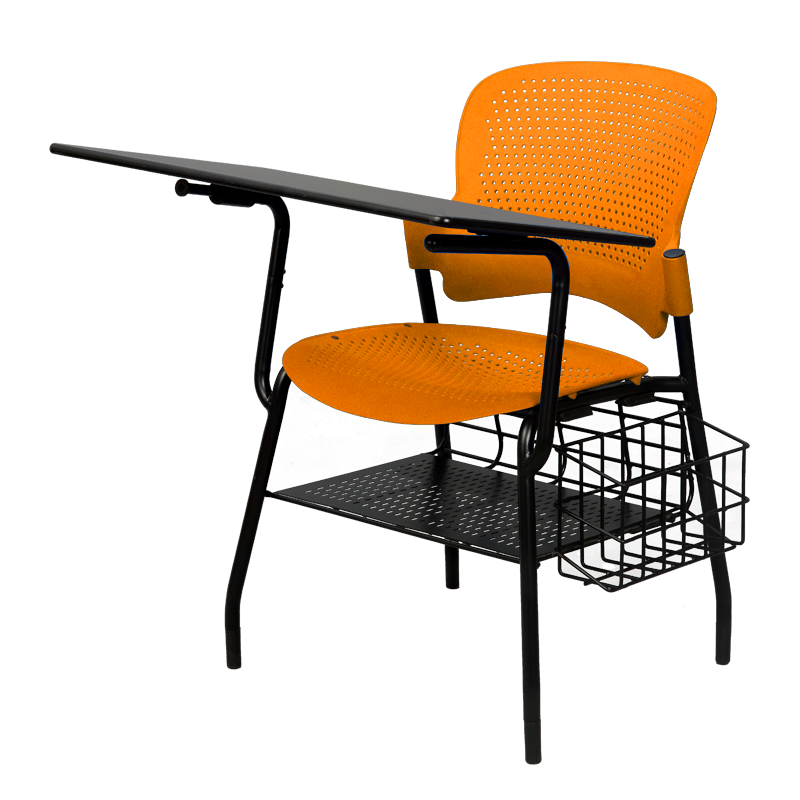 Creative office Chair Manufacturers - Syona Roots student writing pad orange chair manufacturer